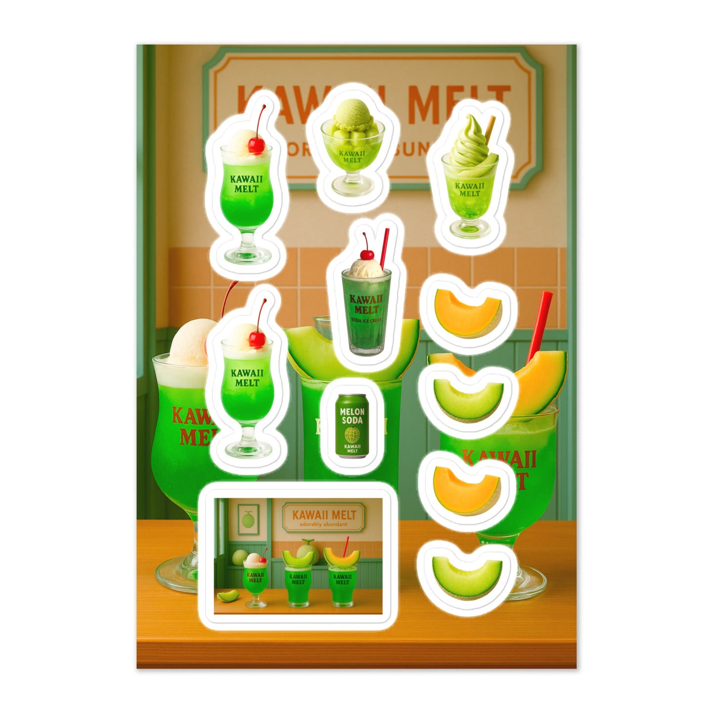 Melon Soda Sticker Sheet