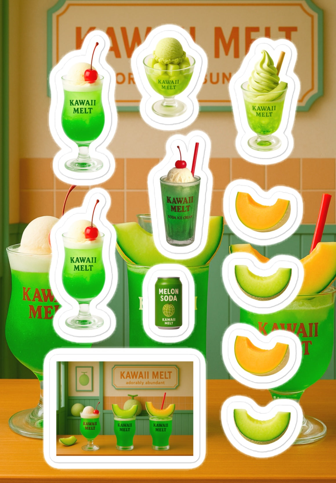 Melon Soda Sticker Sheet